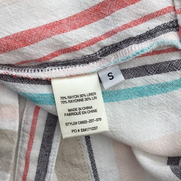 Cloth & Stone Dress Striped Linen Blend Size S - Picture 6 of 8